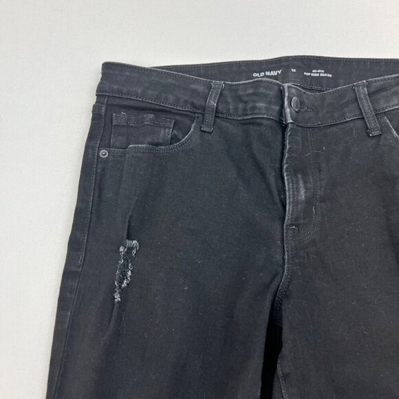 Old Navy Women’s Pop Icon Skinny Jeans Distressed Black Size 12 - Picture 4 of 9